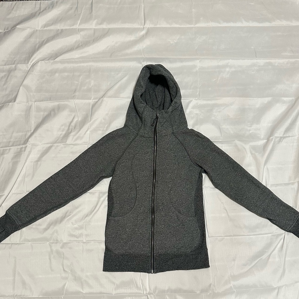 Lululemon Scuba full length grey zip up jacket size small